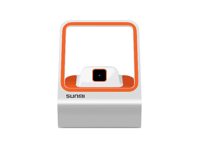 Sunmi-Blink-Barcode-Scanner_The-artwork-on-the-checkout-counter_Ergonomic-Scanning-Angle-of-45degrees_Frame-With-Aluminum-Alloy-Texture