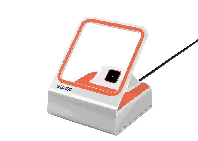 Sunmi-Blink-Barcode-Scanner_Two-Eye-Catching-Orange-Frames-Open-Style-Box-Body-Design